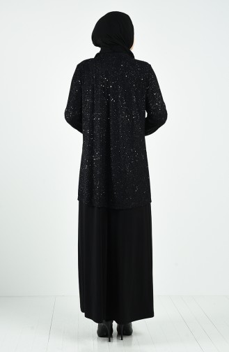 Schwarz Hijab-Abendkleider 1315-05