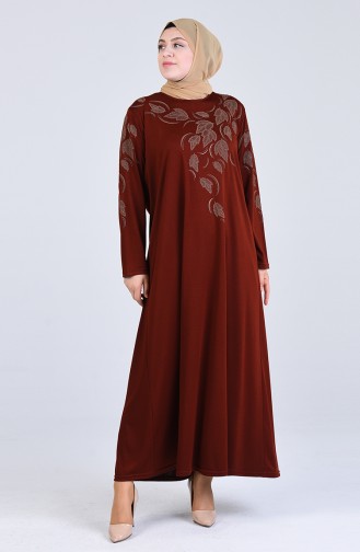 Ziegelrot Hijab Kleider 4894-01