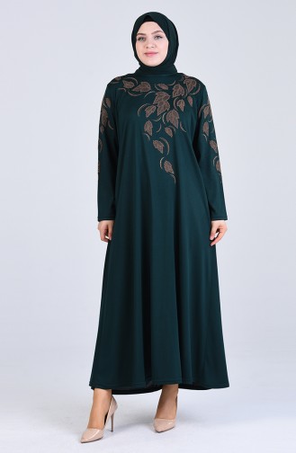 Smaragdgrün Hijab Kleider 4894-10