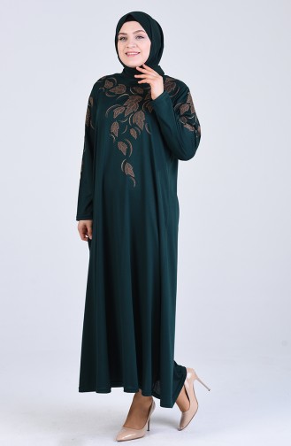 Emerald Green Hijab Dress 4894-10