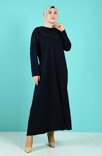 Dunkelblau Hijab Kleider 4900-10