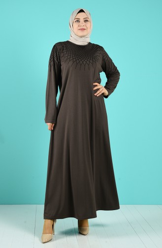 Plus Size Knitted Dress 4900-11 Dark Mink 4900-11