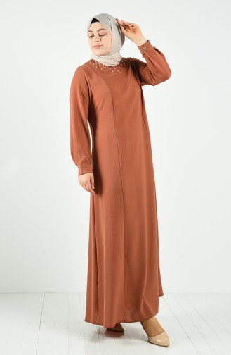 فستان بني باهت 1203-03