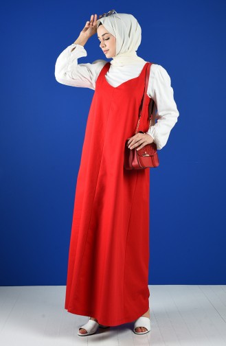 Rot Hijab Kleider 5024-06