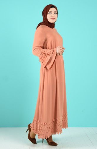 Lachsrosa Hijab Kleider 12019-01