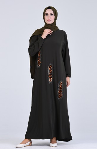 Khaki Hijab Dress 1004-05