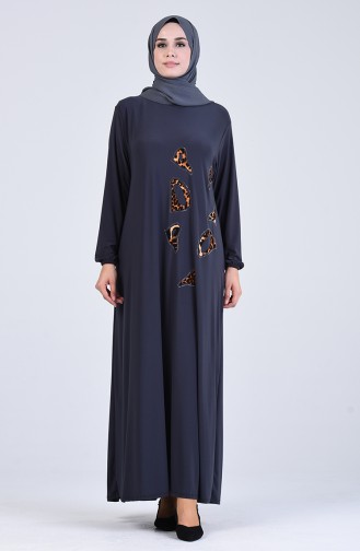 Anthrazit Hijab Kleider 1016-02