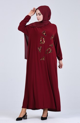 فستان أحمر كلاريت 1016-03