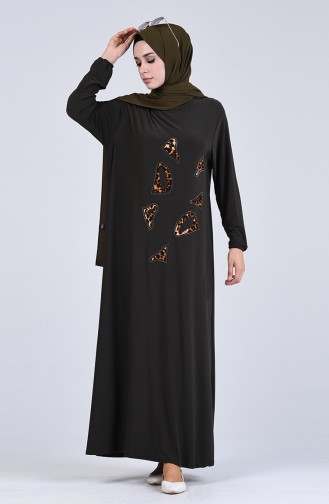 Khaki Hijab Kleider 1016-05