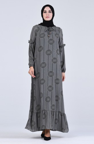 Schwarz Hijab Kleider 8033-01
