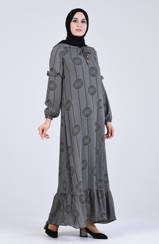 Schwarz Hijab Kleider 8033-01