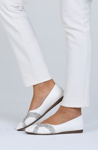 White Woman Flat Shoe 0206-03