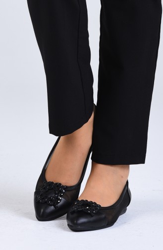 Black Woman Flat Shoe 0210-04
