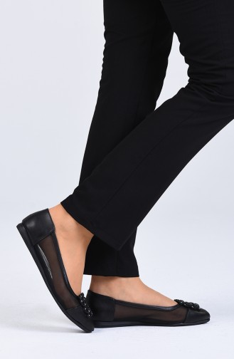 Black Women`s Flats 0210-04