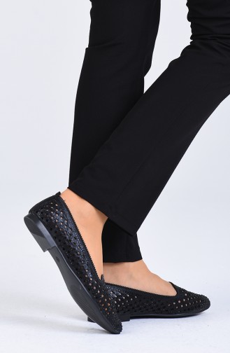 Black Woman Flat Shoe 0608-02