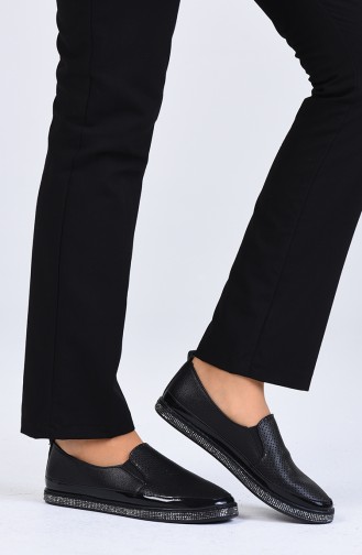 Black Women`s Flats 1055-02