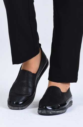 Black Woman Flat Shoe 1055-02