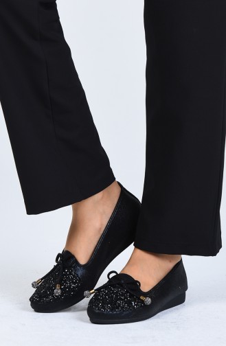 Black Women`s Flats 2670-01