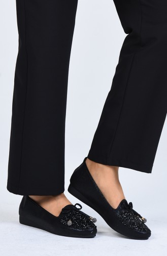 Black Women`s Flats 2670-01