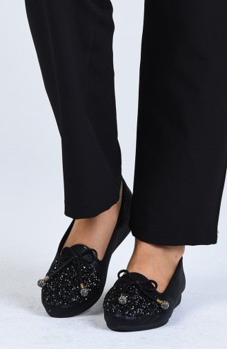 Black Women`s Flats 2670-01