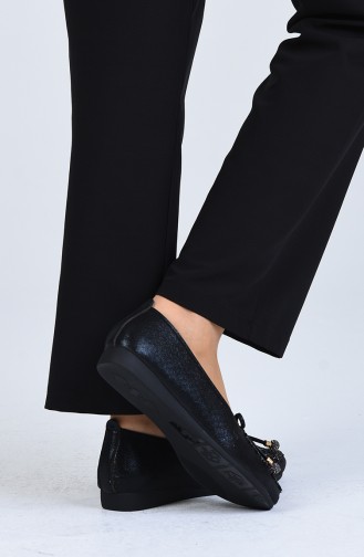 Black Women`s Flats 2670-01