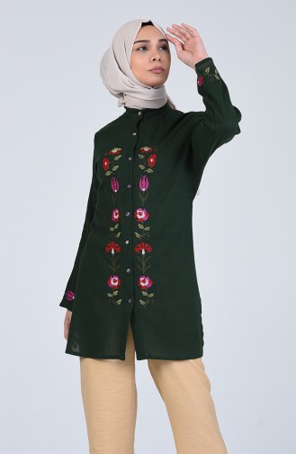 Dark Green Blouse 0016-01