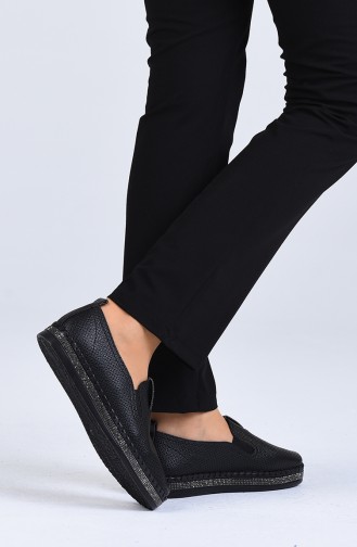 Schwarz Tägliche Schuhe 0004-01