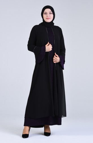 Zwetschge Hijab-Abendkleider 1179-01
