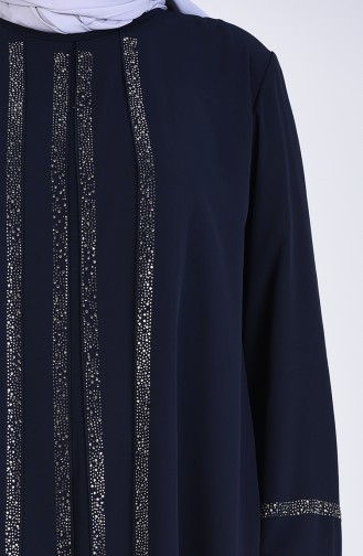 Dunkelblau Hijab-Abendkleider 1263-03