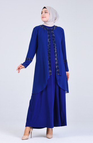 Saxon blue İslamitische Avondjurk 1264-01