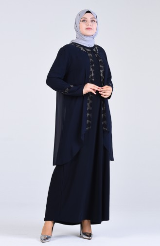 Habillé Hijab Bleu Marine 1264-04