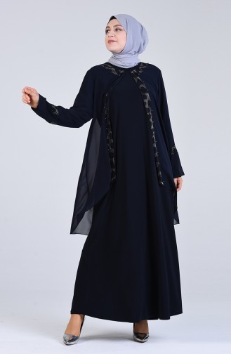 Habillé Hijab Bleu Marine 1264-04