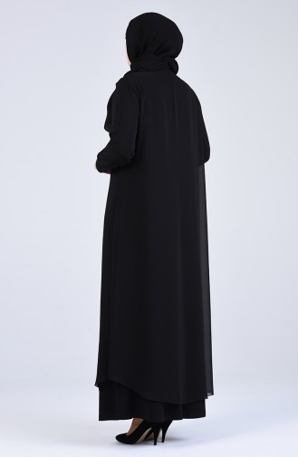 Schwarz Hijab-Abendkleider 1267-04