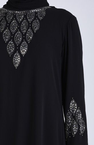 Schwarz Hijab-Abendkleider 1267-04