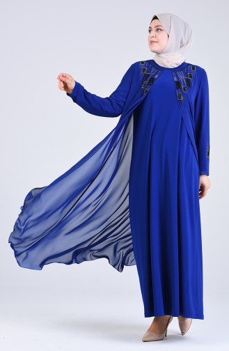 Saxon blue İslamitische Avondjurk 1269-02