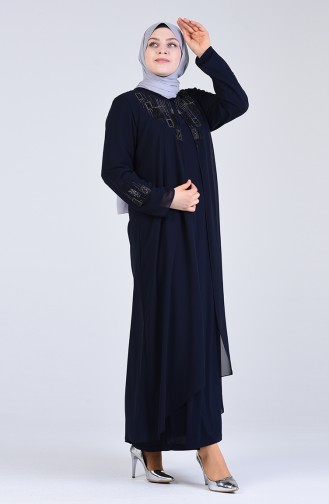 Habillé Hijab Bleu Marine 1269-03
