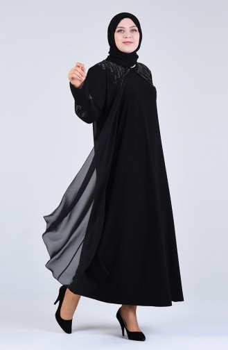 Habillé Hijab Noir 1287-02