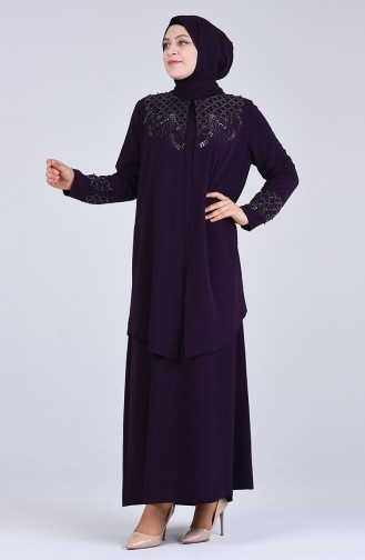 Lila Hijab-Abendkleider 1302-01
