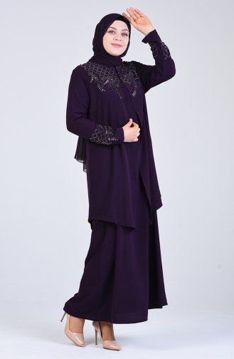 Lila Hijab-Abendkleider 1302-01