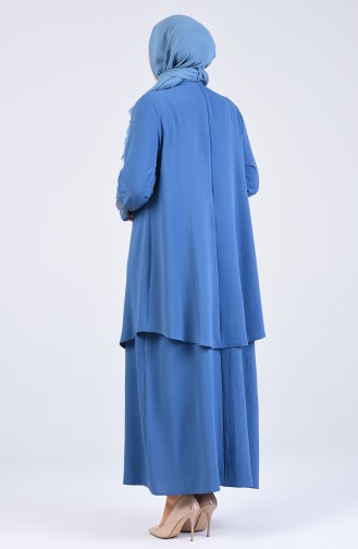 Indigo Hijab-Abendkleider 1302-03