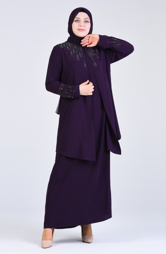 Lila Hijab-Abendkleider 1306-04