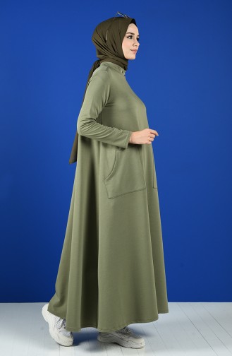 Khaki Hijab Kleider 88105-01