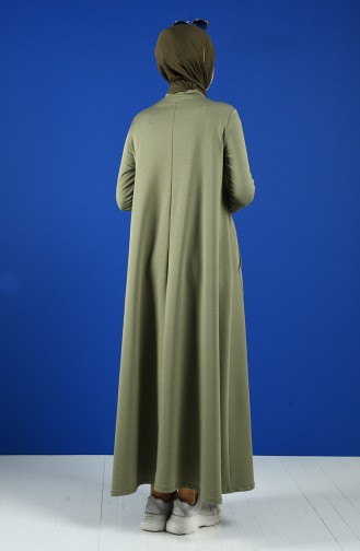 Khaki Hijab Kleider 88105-01