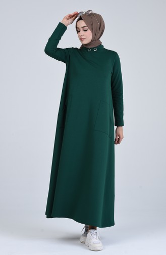 فستان أخضر زمردي 88105-06