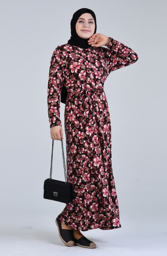 Fuchsia Hijab Dress 4556F-05