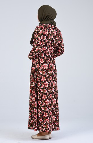 Schwarz Hijab Kleider 4556F-06