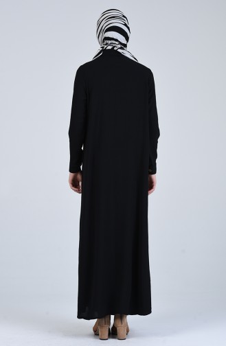 Schwarz Hijab Kleider 5671-01