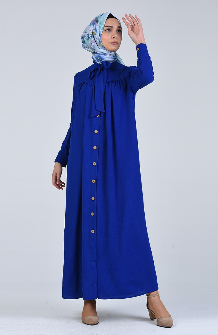 Buttoned Dress 5671-02 Saxe Blue 5671-02 | Sefamerve