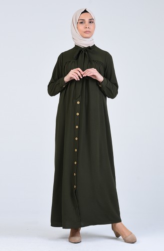 Dunkel Khaki Hijab Kleider 5671-04