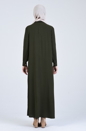 Dunkel Khaki Hijab Kleider 5671-04